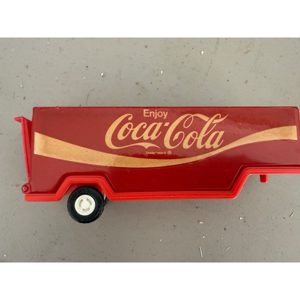 Vintage Buddy L Coca-Cola Semi Trailer Toy Red Pressed Steel Japan Collectible